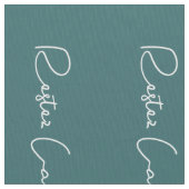 aquamarine, weiße französische Skripte halten Ruhe Stoff (Nahaufnahme)