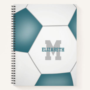 aquamarine weiße Fußballmannschaft Farben mit Mono Notizblock