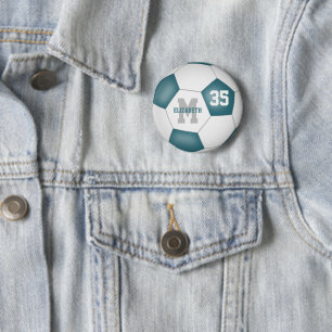 Aquamarine weiße Fußballmannschaft Farben personal Button