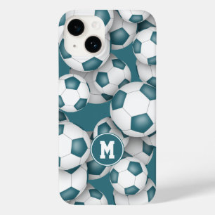 Aquamarine weiße Fußballmannschaft färbt Kinderspo Case-Mate iPhone 14 Hülle