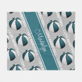 aquamarine Weiße Mädchen in Liebe Basketballzimmer Fleecedecke (Vorderseite (Horizontal))