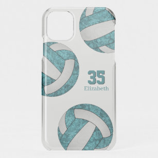 aquamarine weiße Mädchen: Jersey number volleyball iPhone 11 Hülle