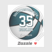 aquamarine weiße Mannschaft farbenfrohe Basketball Aufkleber (Blatt)