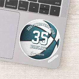 aquamarine weiße Mannschaft farbenfrohe Basketball Aufkleber