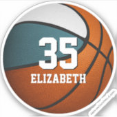 aquamarine weiße Mannschaft farbenfrohe Jungs Bask Aufkleber (Vorderseite)