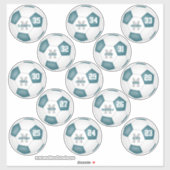 aquamarine weiße Mannschaft färbt einzelne Fußball Aufkleber (Blatt)