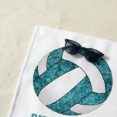 aquamarine, weiße Mannschaftsfarben heißen gürtlic Strandtuch (Beispiel)