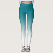 Aquamarine weiße Ombre Leggings (Vorderseite)