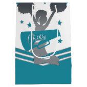 Aquamarine weiße Silbersteine Cheer-Leader Party Mittlere Geschenktüte (Rückseite)