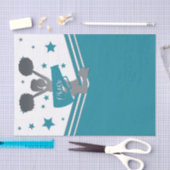 Aquamarine weiße Silbersteine Cheer-Leader Party Seidenpapier (Handwerk)