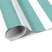 Aquamarine weiße Streifen zum Geburtstag Geschenkpapier (Rolleneckpunkt)