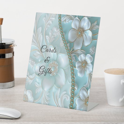 Aquamarine weiße Tabletten Sockelschild (In SItu)