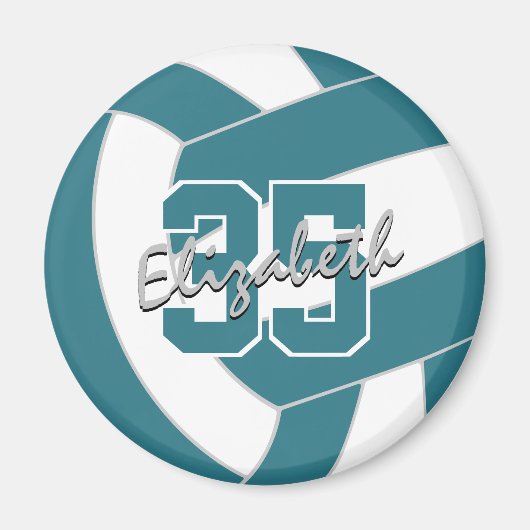 aquamarine, weiße Volleyballmannschaft - Geschenke Magnet (Vorne)