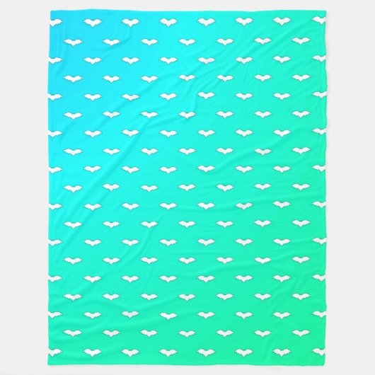 Aquamarine weiße, winzige Fledermäuse Fleecedecke (Vorderseite)