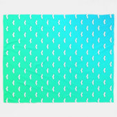 Aquamarine weiße, winzige Fledermäuse Fleecedecke (Vorderseite (Horizontal))