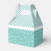 aquamarine/weiße Zahlenmuster des 80. Geburtstages Geschenkschachtel (Rückseite)