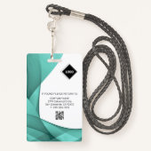 Aquamarine Welle | Mitarbeiter Foto ID Company Sec Ausweis (Rückseite mit Schlüsselband)