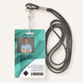 Aquamarine Welle | Mitarbeiter Foto ID Company Sec Ausweis (Vorderseite mit Schlüsselband)