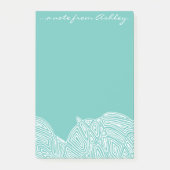 Aquamarine Wellen Post-it Klebezettel (Vorderseite)