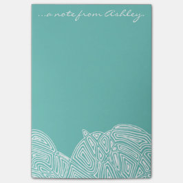 Aquamarine Wellen Post-it Klebezettel