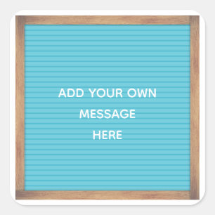 Aquamarine Werbebotschaft Quadratischer Aufkleber