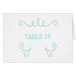 Aquamarine Whimsical Geblüht Tischnummer Card