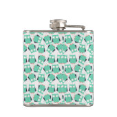 Aquamarine Whimsical Owls Flachmann (Rückseite)