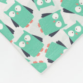 Aquamarine Whimsical Owls Fleecedecke (Ecke)