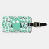 Aquamarine Whimsical Owls Gepäckanhänger (Vorderseite horizontal)