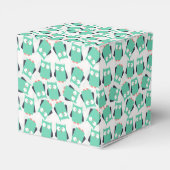 Aquamarine Whimsical Owls Geschenkschachtel (Rückseite)