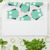 Aquamarine Whimsical Owls Küchentuch (Gefaltet)