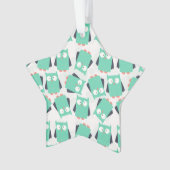 Aquamarine Whimsical Owls Ornament (Vorderseite)