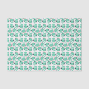 Aquamarine Whimsical Owls Seidenpapier