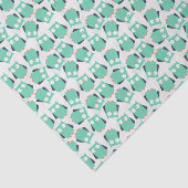 Aquamarine Whimsical Owls Seidenpapier (Ausschnitt)