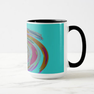 Aquamarine Whirlwind-Design Monogram-Tasse Tasse