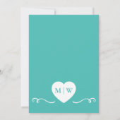 Aquamarine White-Elegant-Hochzeitstil Einladung (Rückseite)