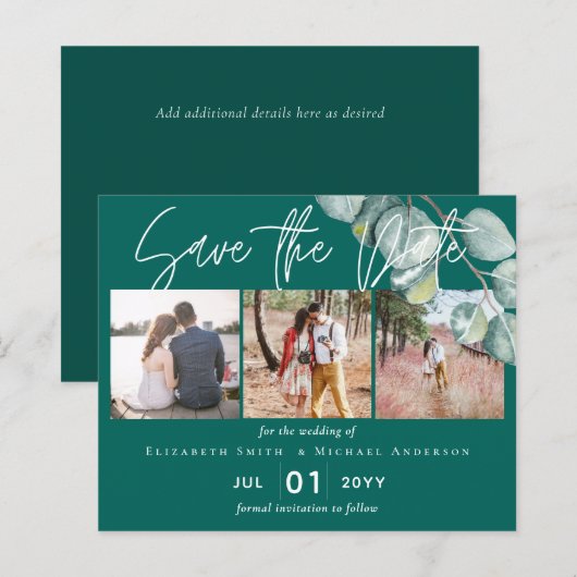 Aquamarine White-EUCALYPTUS-Hochzeit mit geringem (Vorne/Hinten)