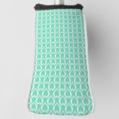 Aquamarine White Hearts Pattern Golf Headcover (Rotieren 90)