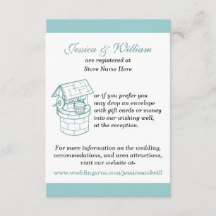 Aquamarine & White Wedding Well-Well-Card Begleitkarte
