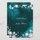 Aquamarine White Winter Bling Wedding Einladung (Vorne/Hinten)