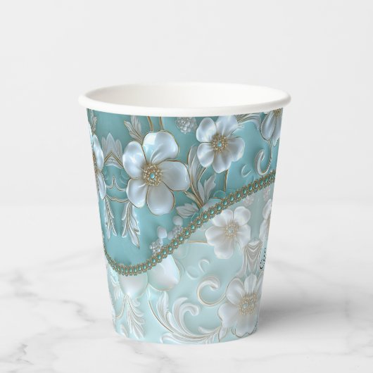 Aquamarine Whitepaper Pappbecher (Vorderseite)