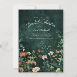 Aquamarine Wildblume Brautdusche Einladung