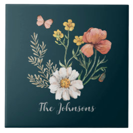 Aquamarine Wildblume Fliese