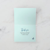 Aquamarine Wildblume Rose Bird Border Boho Hochzei Dankeskarte (Innenseite)