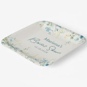 Aquamarine Wildblumen auf Beige Brautparty Pappteller (Gewinkelt)