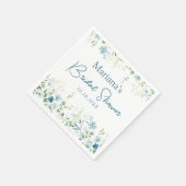 Aquamarine Wildblumen Blumenstrauß Brautparty Serviette (Ecke)