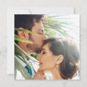 Aquamarine Wildblumen Couple Foto Save the Date Ca (Rückseite)