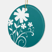 AQUAMARINE WILDBLUMEN KERAMIK ORNAMENT (Links)