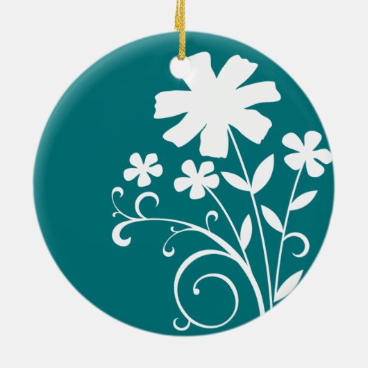 AQUAMARINE WILDBLUMEN KERAMIK ORNAMENT (Hinten)