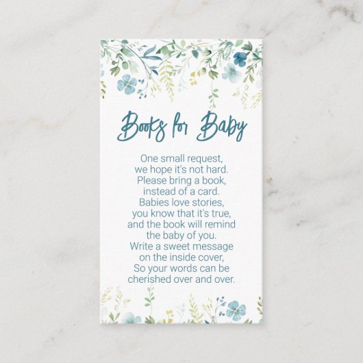 Aquamarine Wildblumen Kinderduschbücher für Baby Begleitkarte (Vorderseite)